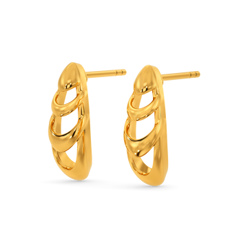 Exuberant Flounce Gold Earrings
