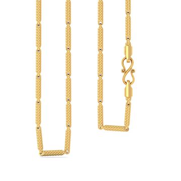 22k Shimmer cylinderical chain Gold Chains