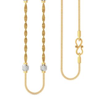 22k twisted snake chain with beads Gold Chains