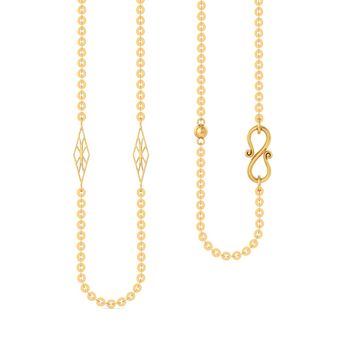 22kt Round Anchor with geometric beads Gold Chains