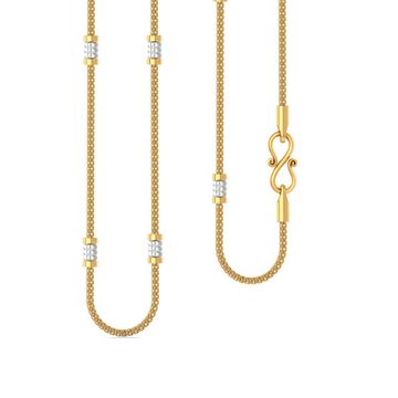 22kt 2-Tone Beaded Snake Chain Gold Chains