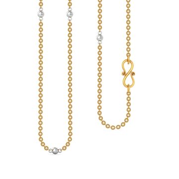 22kt Round Anchor Chain with Rhodium Plated Balls Gold Chains