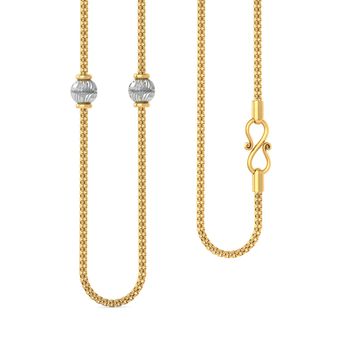 22kt square snake chain with rhodium plated beads Gold Chains