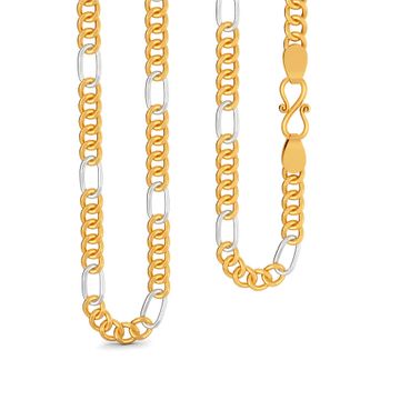 22kt Two Tone Penta Figaro Chain Gold Chains