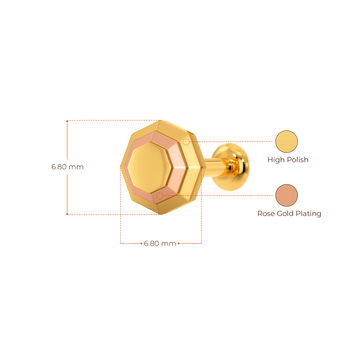 Ornate Octa Gold Nose Pins