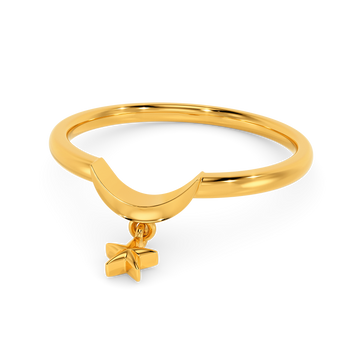 Twinkly Crescends Gold Rings