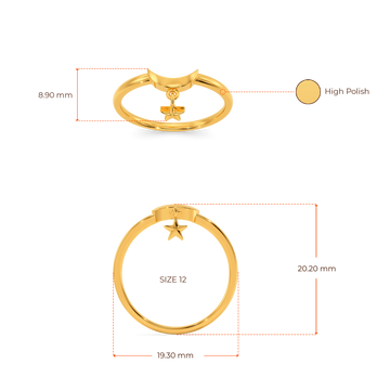 Twinkly Crescends Gold Rings