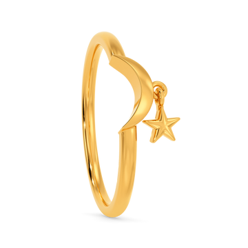 Twinkly Crescends Gold Rings