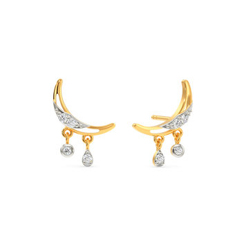 Moon Drop Diamond Earrings