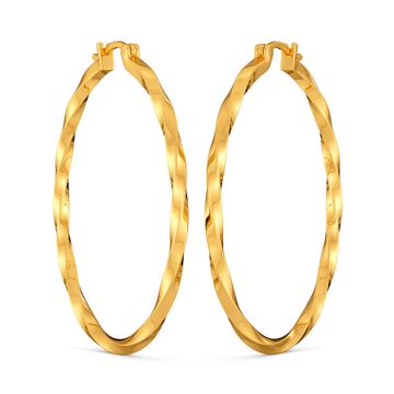 Twin Spin Gold Earrings