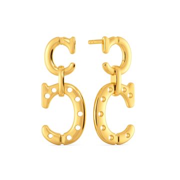 Curious As a Cat Gold Earrings
