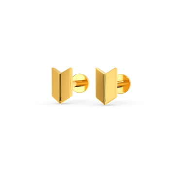 Armoured Love Gold Earrings