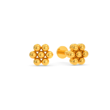 Floral Tribute Gold Earrings