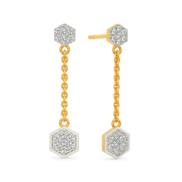 Hexa Linked Diamond Earrings