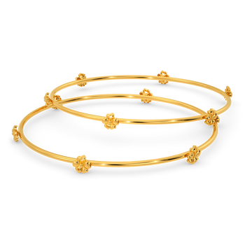 True Beauty Pair of Gold Bangles