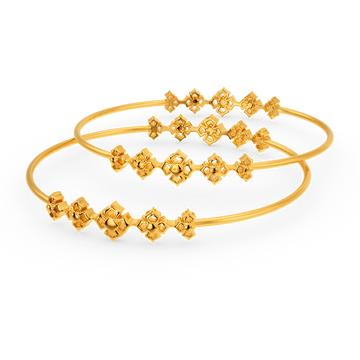 Royal Bouquet Pair of Gold Bangles