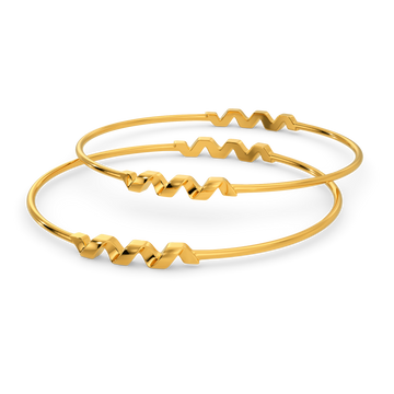 Coiled Pair of Gold Bangles