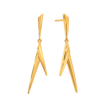 Tri Cheer Gold Earrings