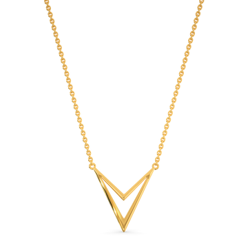Shape Of Tri Gold Necklaces