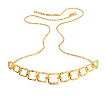 Flair of Squares Gold Necklaces