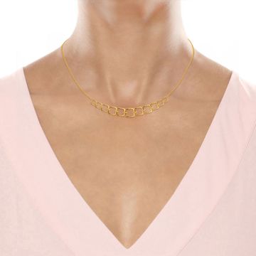 Flair of Squares Gold Necklaces
