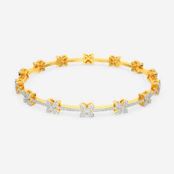 Floral Fusion Diamond Bangles