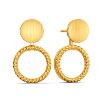 Rope N Round Gold Earrings