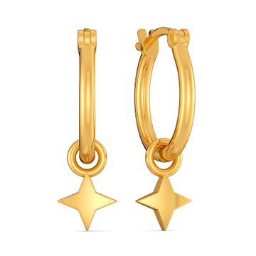 Star A Charm Gold Earrings