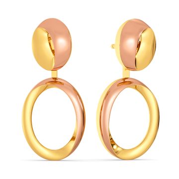Oval Rouge Gold Earrings