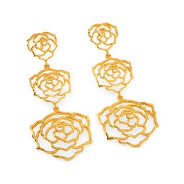 Rosy Reverie Gold Earrings