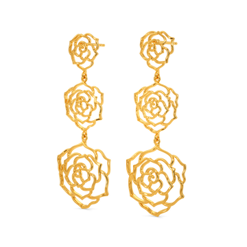 Rosy Reverie Gold Earrings