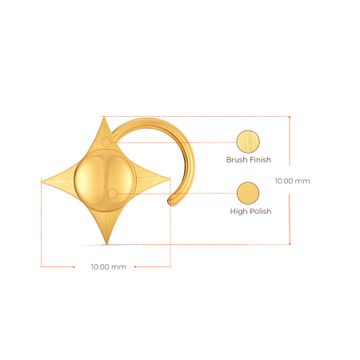 Earthstar Gold Nose Pins