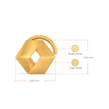 Happy Hexa Gold Nose Pins
