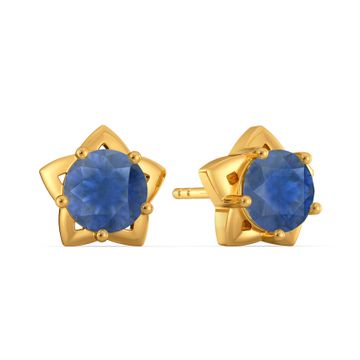 Blue Toned Gemstone Stud Earring