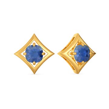 Spruced Up Blue Gemstone Stud Earring