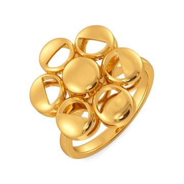 Disco Hex Gold Rings