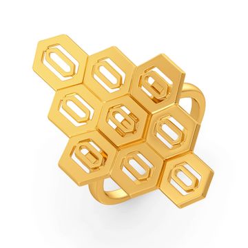 Hex Effect Gold Rings