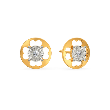 Floral Circle Diamond Earrings