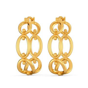 Dramatic Chains Gold Earrings