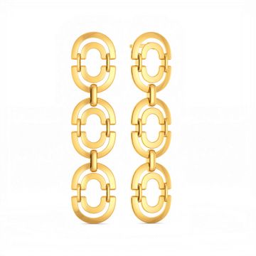 Chain Reaction Gold Earrings