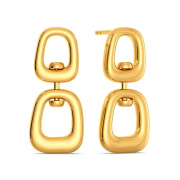 Edgy Links Gold Earrings