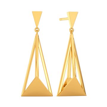 Edgy Contours Gold Earrings