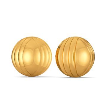 Button Up Gold Earrings