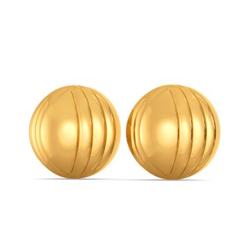 Button Up Gold Earrings