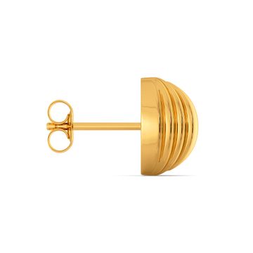 Button Up Gold Earrings