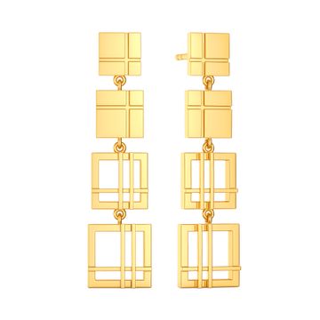 All Checked Out Gold Drop Earring