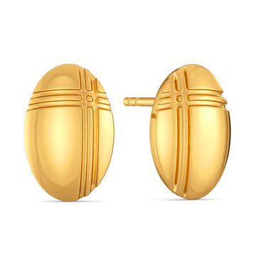 Check Intersect Gold Earrings