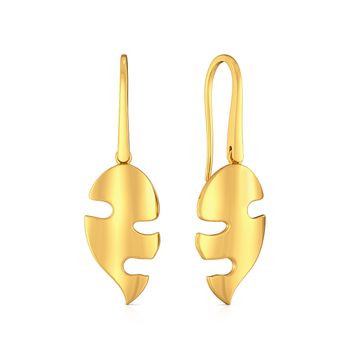 Chief Leaf Dangle Gold Earrings