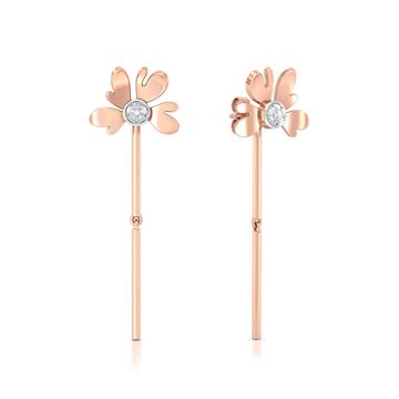 Dove's Foot Diamond Earrings
