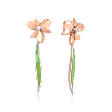 Forest Foliage Diamond Earrings